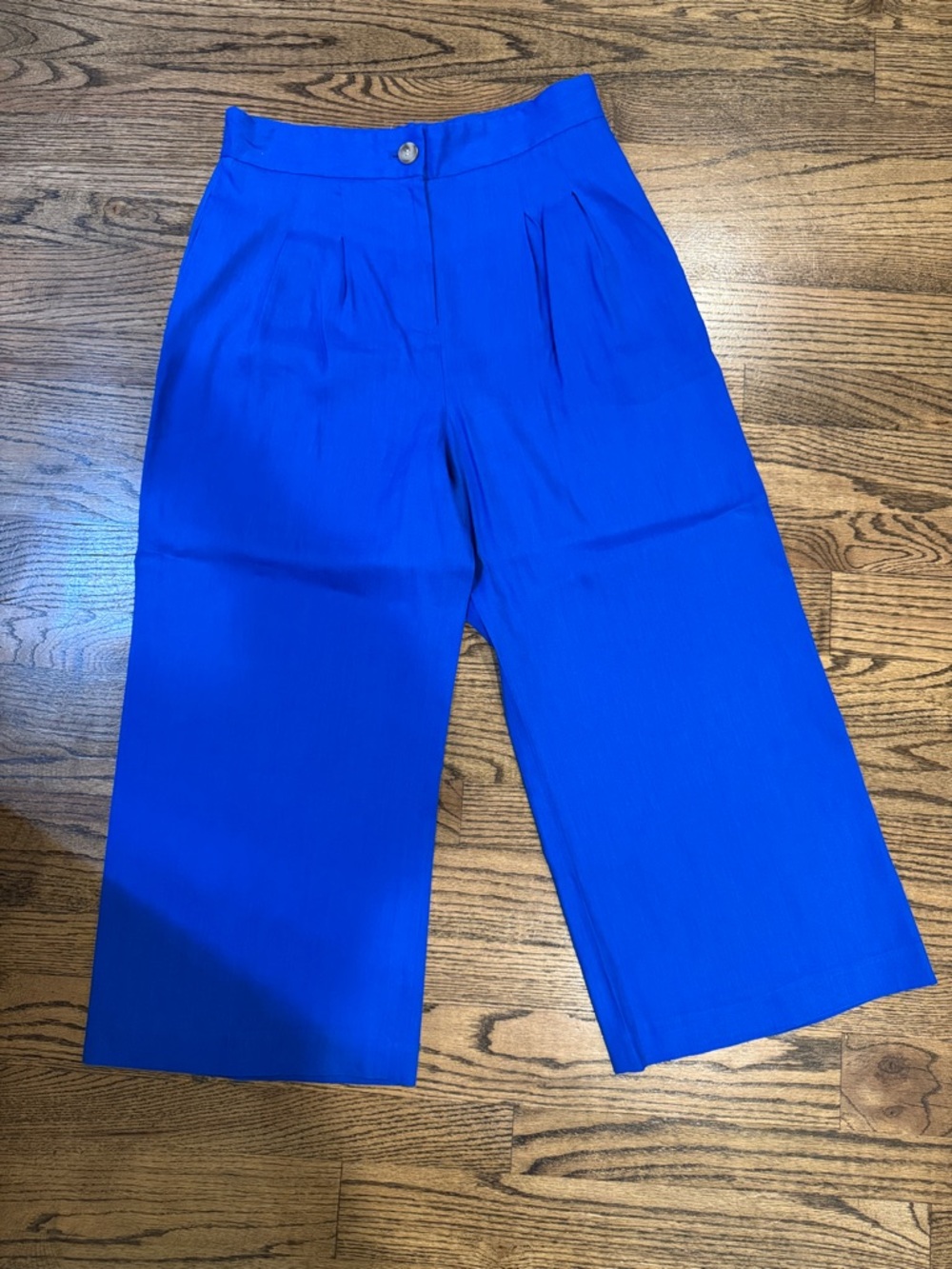 ANTONIO MELANI Wide-Leg High-Rise Pants in Cobalt Blue